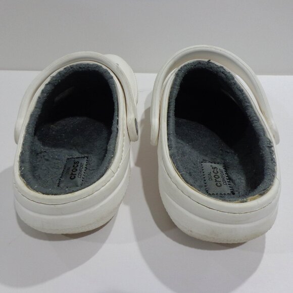 Crocs Unisex Dual Comfort Fleece Lined White Clog Shoe Size Men’s 5 Women’s‎ 7 - Picture 3 of 8